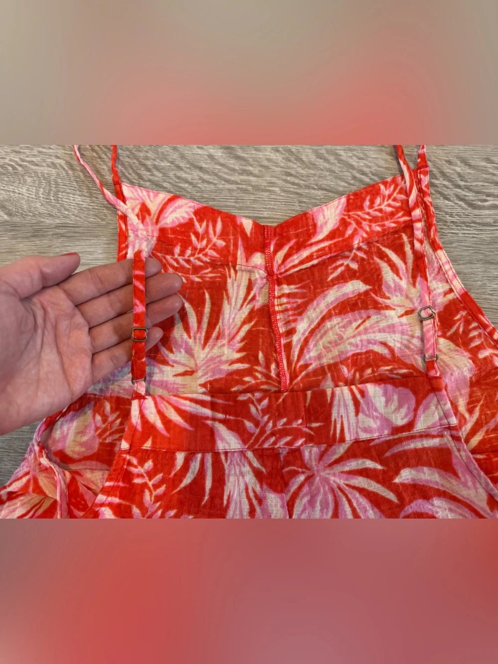 Rip Curl Red and Pink Tropical Print Romper - Picture 5 of 7